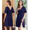 image:imageEkouaer Labor and Delivery Gown for Hospital Short Sleeve Maternity Nursing Dress Nightgown with Button SXXLNavy Blue