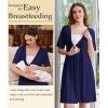 image:imageEkouaer Labor and Delivery Gown for Hospital Short Sleeve Maternity Nursing Dress Nightgown with Button SXXLNavy Blue
