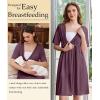 image:imageEkouaer Labor and Delivery Gown for Hospital Short Sleeve Maternity Nursing Dress Nightgown with Button SXXLPurple Red