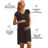 image:imageEkouaer LaborDeliveryHospital Gown Nursing Nightgown Maternity Sleepwear With Pockets Postpartum Gowns with Button SXXLBlack