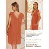 image:imageEkouaer LaborDeliveryHospital Gown Nursing Nightgown Maternity Sleepwear With Pockets Postpartum Gowns with Button SXXLBrick Red