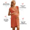 image:imageEkouaer LaborDeliveryHospital Gown Nursing Nightgown Maternity Sleepwear With Pockets Postpartum Gowns with Button SXXLBrick Red