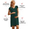 image:imageEkouaer LaborDeliveryHospital Gown Nursing Nightgown Maternity Sleepwear With Pockets Postpartum Gowns with Button SXXLDark Green
