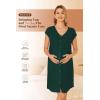 image:imageEkouaer LaborDeliveryHospital Gown Nursing Nightgown Maternity Sleepwear With Pockets Postpartum Gowns with Button SXXLDark Green