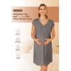 image:imageEkouaer LaborDeliveryHospital Gown Nursing Nightgown Maternity Sleepwear With Pockets Postpartum Gowns with Button SXXLDark Grey