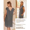 image:imageEkouaer LaborDeliveryHospital Gown Nursing Nightgown Maternity Sleepwear With Pockets Postpartum Gowns with Button SXXLDark Grey