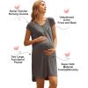image:imageEkouaer LaborDeliveryHospital Gown Nursing Nightgown Maternity Sleepwear With Pockets Postpartum Gowns with Button SXXLDark Grey