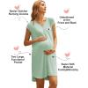 image:imageEkouaer LaborDeliveryHospital Gown Nursing Nightgown Maternity Sleepwear With Pockets Postpartum Gowns with Button SXXLGreen