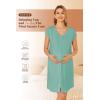 image:imageEkouaer LaborDeliveryHospital Gown Nursing Nightgown Maternity Sleepwear With Pockets Postpartum Gowns with Button SXXLGrey Grenn