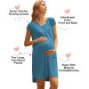 image:imageEkouaer LaborDeliveryHospital Gown Nursing Nightgown Maternity Sleepwear With Pockets Postpartum Gowns with Button SXXLLake Blue