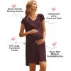 image:imageEkouaer LaborDeliveryHospital Gown Nursing Nightgown Maternity Sleepwear With Pockets Postpartum Gowns with Button SXXLMaroon
