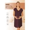 image:imageEkouaer LaborDeliveryHospital Gown Nursing Nightgown Maternity Sleepwear With Pockets Postpartum Gowns with Button SXXLMaroon