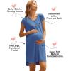 image:imageEkouaer LaborDeliveryHospital Gown Nursing Nightgown Maternity Sleepwear With Pockets Postpartum Gowns with Button SXXLNavy Blue