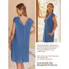 image:imageEkouaer LaborDeliveryHospital Gown Nursing Nightgown Maternity Sleepwear With Pockets Postpartum Gowns with Button SXXLNavy Blue