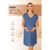 image:imageEkouaer LaborDeliveryHospital Gown Nursing Nightgown Maternity Sleepwear With Pockets Postpartum Gowns with Button SXXLNavy Blue