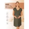 image:imageEkouaer LaborDeliveryHospital Gown Nursing Nightgown Maternity Sleepwear With Pockets Postpartum Gowns with Button SXXLOlive Army Green