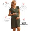 image:imageEkouaer LaborDeliveryHospital Gown Nursing Nightgown Maternity Sleepwear With Pockets Postpartum Gowns with Button SXXLOlive Army Green