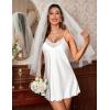 image:imageEkouaer Lingerie for Women 2 Pack Silk Nightgowns Babydoll Negligee Sexy Slip Nighty Satin Chemise Teddy SleepwearBlackwhite