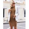 image:imageEkouaer Maternity Dress Mock Turtleneck Pregnancy Dress Rib Knit Stretchy Bodycon Baby Shower DressBrown