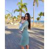 image:imageEkouaer Maternity Dress Mock Turtleneck Pregnancy Dress Rib Knit Stretchy Bodycon Baby Shower DressMint Green