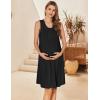 image:imageEkouaer Maternity Nursing Dress Nightgown Labor and Delivery Gown Sleeveless Pregnancy Breastfeeding DressesBlack