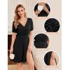 image:imageEkouaer Maternity Nursing Dress V Neck Short Sleeve Breastfeeding Dresses Ribbed Knit Pregnancy Clothes SXXLBlack