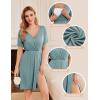 image:imageEkouaer Maternity Nursing Dress V Neck Short Sleeve Breastfeeding Dresses Ribbed Knit Pregnancy Clothes SXXLCeladon Green