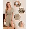image:imageEkouaer Maternity Nursing Dress V Neck Short Sleeve Breastfeeding Dresses Ribbed Knit Pregnancy Clothes SXXLCream