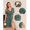 image:imageEkouaer Maternity Nursing Dress V Neck Short Sleeve Breastfeeding Dresses Ribbed Knit Pregnancy Clothes SXXLGreen