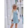 image:imageEkouaer Maternity Nursing Dress V Neck Short Sleeve Breastfeeding Dresses Ribbed Knit Pregnancy Clothes SXXLLake Blue