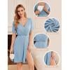 image:imageEkouaer Maternity Nursing Dress V Neck Short Sleeve Breastfeeding Dresses Ribbed Knit Pregnancy Clothes SXXLLake Blue