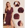 image:imageEkouaer Maternity Nursing Dress V Neck Short Sleeve Breastfeeding Dresses Ribbed Knit Pregnancy Clothes SXXLMaroon