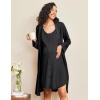 image:imageEkouaer Maternity Nursing Gown and Robe Set 2 Piece Waffle Breastfeeding Nightgown 3 in 1 Labor and Delivery Hospital GownBlack