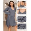 image:imageEkouaer Maternity Nursing Gown and Robe Set 2 Piece Waffle Breastfeeding Nightgown 3 in 1 Labor and Delivery Hospital GownDark Grey