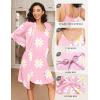 image:imageEkouaer Maternity Nursing Gown and Robe Set 2 Piece Waffle Breastfeeding Nightgown 3 in 1 Labor and Delivery Hospital GownPink Floral