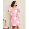 image:imageEkouaer Maternity Nursing Gown and Robe Set 2 Piece Waffle Breastfeeding Nightgown 3 in 1 Labor and Delivery Hospital GownPink Floral