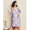 image:imageEkouaer Maternity Nursing Gown and Robe Set 2 Piece Waffle Breastfeeding Nightgown 3 in 1 Labor and Delivery Hospital GownPurple Floral