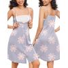 image:imageEkouaer Maternity Nursing Gown and Robe Set 2 Piece Waffle Breastfeeding Nightgown 3 in 1 Labor and Delivery Hospital GownPurple Floral