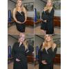 image:imageEkouaer Maternity Nursing Gown and Robe Set Lace Nursing Nightgown for Breastfeeding Labor Delivery gowns for HospitalA Black