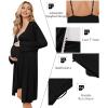 image:imageEkouaer Maternity Nursing Gown and Robe Set Lace Nursing Nightgown for Breastfeeding Labor Delivery gowns for HospitalA Black
