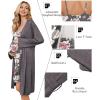 image:imageEkouaer Maternity Nursing Gown and Robe Set Lace Nursing Nightgown for Breastfeeding Labor Delivery gowns for HospitalA Light Grey Flower