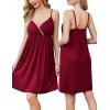 image:imageEkouaer Maternity Nursing Gown and Robe Set Lace Nursing Nightgown for Breastfeeding Labor Delivery gowns for HospitalBurgundy Wine Red