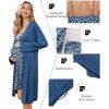 image:imageEkouaer Maternity Nursing Gown and Robe Set Lace Nursing Nightgown for Breastfeeding Labor Delivery gowns for HospitalDark Blue Flower