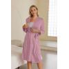 image:imageEkouaer Maternity Robe Labor Delivery Nursing Gown Hospital Breastfeeding Dress BathrobesMauve