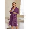 image:imageEkouaer Maternity Robe Labor Delivery Nursing Gown Hospital Breastfeeding Dress BathrobesRed Purple