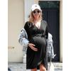 image:imageEkouaer Maternity Robe Nursing Robes for Hospital Labor Delivery V Neck Pregnancy Bathrobe Womens Postpartum NightgownBlack