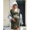 image:imageEkouaer Maternity Robe Nursing Robes for Hospital Labor Delivery V Neck Pregnancy Bathrobe Womens Postpartum NightgownOlive Green