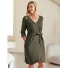 image:imageEkouaer Maternity Robe Nursing Robes for Hospital Labor Delivery V Neck Pregnancy Bathrobe Womens Postpartum NightgownOlive Green