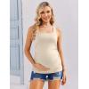 image:imageEkouaer Maternity Tank Tops 3 Pack Square Neck Pregnancy Shirts for Women Summer Ruched Side Sleeveless Pregnant Clothes TopBrownBlackBeige