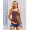 image:imageEkouaer Maternity Tank Tops 3 Pack Square Neck Pregnancy Shirts for Women Summer Ruched Side Sleeveless Pregnant Clothes TopBrownBlackWhite
